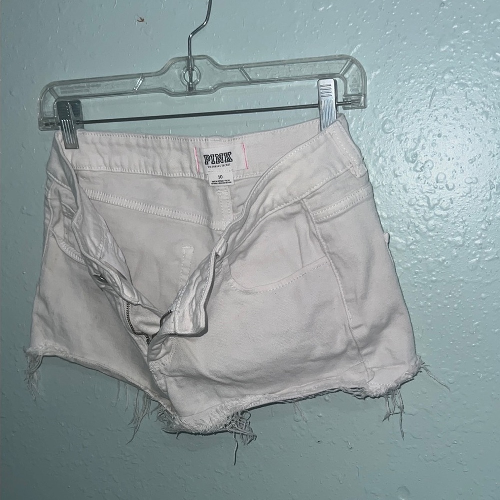 PINK Victoria's Secret White Jean Shorts